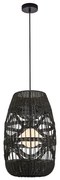 Závesné svietidlo Arona, 1x čierne ratanové tienidlo, (fi 25cm), b
