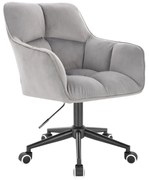 LuxuryForm DESIGN Kreslo AMALFI VELUR na čiernej podstave s kolieskami - svetlo šedé