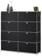 Vysoká komoda »CN3« s 8 výklopnými dvierkami, čierna