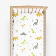 Goldea bavlnená napínacia plachta do detské postieľky - dinosaurie dobrodružstvo 60 x 120 cm