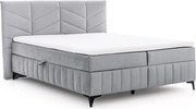 Posteľ Boxspring Penia 180x200 s úložným priestorom - popolový hydrofóbny zamat Element 24