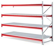 Skladový regál TOUGH, prídavná sekcia, 2000x2700x1000 mm, 4 oceľové police