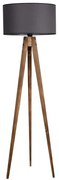 Čierno-hnedá stojacia lampa s textilným tienidlom (výška 153 cm) Tripod – Opviq lights