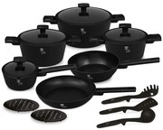 Nepriľnavá sada hrncov 15 ks, Matte Black BerlingerHaus