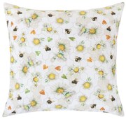 Bellatex Obliečka na vankúšik EMA Veľká noc Kytičky a včielky, 45 x 45 cm