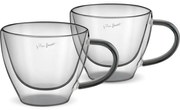 Lamart LT9117 2-dielna súprava pohárov na cappuccino Vaso, 190 ml, čierna