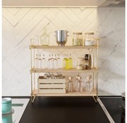 Policový organizér 45x40 cm zlatá/hnedá