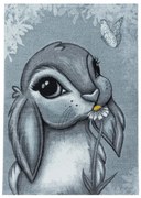 Detský koberec Funny zajačik, modrý