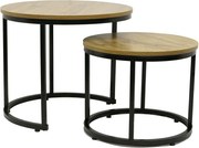 Sada konferenčných stolíkov Ovble dub/čierna