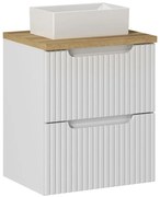 Závěsná skříňka Nova White Gaja I s deskou a umyvadlem 50 cm bílá/dub evoke