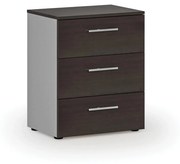 Kancelárska komoda k stolu PRIMO GRAY, 740 x 600 x 420 mm, sivá/wenge