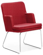 Kreslo EASY, chrómová podnož, látka Medley, červená