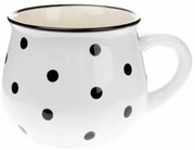 Keramický hrnček Dots 230 ml, biela, 230 ml