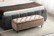 Čalúnená lavica k posteli s úložným priestorom Maia béžová zamat 120cm