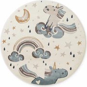 Koberec Hanse Home ADVENTURES UNICORN krémový kruh