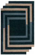 Ručne všívaný kusový koberec Abstract Labyrinth Shaped Green/Blue, 120x180, modrá, chodba / predsieň, Flair Rugs