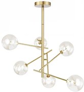 Toolight Tolight, Závesná lampa - sklenené gule 6 ks APP919-6CP, zlatá, OSW-03231