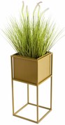 KOVOVÝ KVETINÁČ SO STOJANOM PLAIN 50X24 CM ZLATÁ
