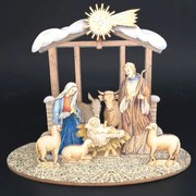 AMADEA Drevený skladací betlehem 3D 20 cm