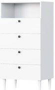 Komoda so zásuvkami DULLUM 60x115cm, biela