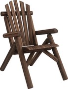 Outsunny Adirondack stolička - weatherproof Adirondack vyrobená z dreva, vonkajšia záhradná stolička s vysokým operadlom a opierkami na ruky, balkónov