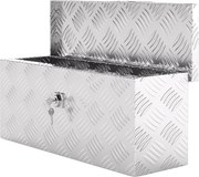 HOMCOM Úložná Krabica - Hliníkový Nástrojový Box - Hliníková Prípada s Kľúčovým Zámkom 50L x 15.5W x 20.5H cm - Strieborná | Aosom