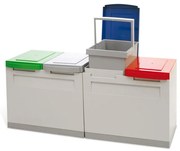 Zostava košov na triedený odpad zostava 4x 15 litrov