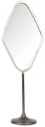 Strieborné antik kovové stolné kozmetické zrkadlo - 14*9*43 cm