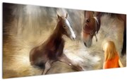 Obraz - Vitaj na svete, žriebätko (120x50 cm)