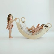 Montessori drevená hojdačka prírodná L Biela