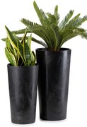 PLASTOVÝ KVETINÁČ URBANIKA SADA 2KS 57X30 CM+46,6X25,5 CM ČIERNA