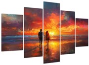 Obraz - Prechádzka na pláži (150x105 cm)