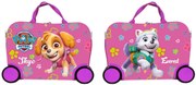 Detský kufor nízky na kolieskach BC-PP-004, rozmer 41,5x33x22 cm, Paw Patrol - Labková patrola ružová, Impol Trade