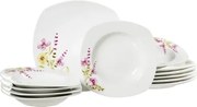 Jedálenský servis (12 dielov) Malve, motív letné kety%