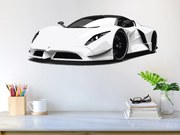 Športové auto textilná prelepiteľná nálepka na stenu 47 x 19 cm