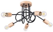 Stropné svietidlo Ember 5, drevené telo svietidla, b