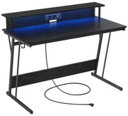 Písací stôl SOLEA-X s podsvietením, čierny