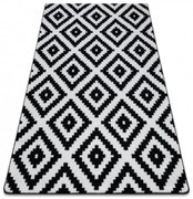 Koberec SKETCH - F998 krém / čierny - Štvorce Ruta