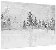 Obraz - Jelene pri jazere (70x50 cm)