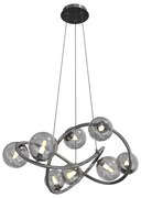 Wofi 7014-805 - LED Luster na lanku NANCY 8xG9/3,5W/230V čierna/chróm