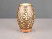 Stolová lampa Bidar 21 cm, medený kov/drevo%