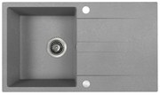 Kuchinox Laut, 1-komorový granitový drez 760x440x174 mm + sifón, šedá, LAV-SBZ_511Y