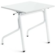 Nastaviteľná školská lavica ADJUST, 700x600 mm, HPL - biela, biela