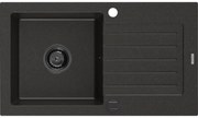 Mexen Pablo, granitový drez 752x436x161 mm, 1-komorový, čierna-zlatá metalíza s čiernym sifónom, 6510751010-75-B