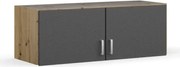 Skriňový nástavec Bremen, 91 cm, dub artisan/tmavo šedý%