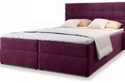 Čalúnená posteľ boxspring GLORIEN 140x200 cm purpurová Matrac: Bonell pružinová matrac