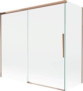 Mexen Rox, 2-krídlová posuvná vaňová zástena 170 + 70 x 150 cm, 8mm číre sklo, ružové zlato profil, 8C9-170-070-60-00