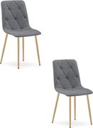 Set dvoch jedálenských stoličiek LIBRA tmavosivé / hnedé nohy (2 ks)