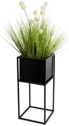 KOVOVÝ KVETINÁČ SO STOJANOM PLAIN 50X24 CM ČIERNA