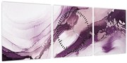 Obraz - Purple fluid art (s hodinami) (90x30 cm)